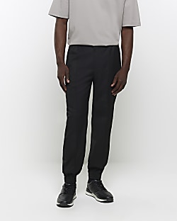 Black smart 2024 jogger trousers