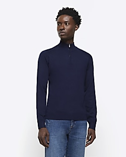 Black half shop zip jumper