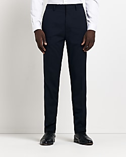 Mens black slim fit best sale smart trousers