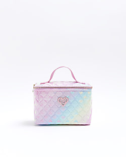 Girls blue iridescent unicorn lunchbox River Island