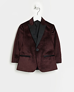 Boys red velvet on sale blazer