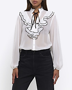 River island white silk 2024 blouse