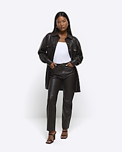 River island petite hot sale leather trousers