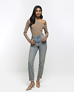 Black high waist mom jeans