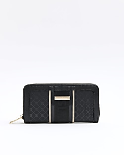 Black RI monogram webbing purse
