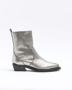 River island western ankle hot sale boots