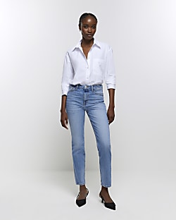 High waisted best sale jeans and shirt