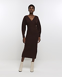 Black jumper midi dress sale