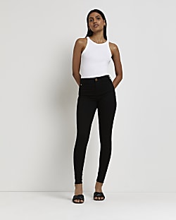 River Island Petite Molly mid rise skinny jeans in dark blue