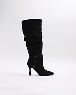 Suede black slouch on sale boots