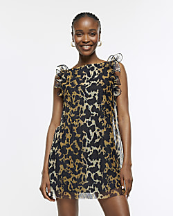 Yellow tiger print on sale dress