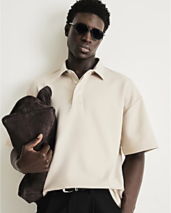 Beige RI Studio Oversized Polo Shirt