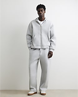 Grey Premium Wide Leg Joggers