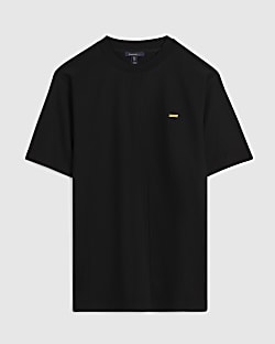 Black Slim Fit Vertical Stripe T-Shirt