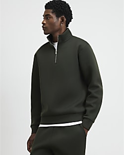 Khaki Premium Funnel Neck Sweatshirt