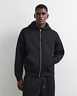 Black Premium Oversized Zip Up Hoodie