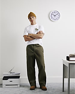 Green Barrel Leg Trousers