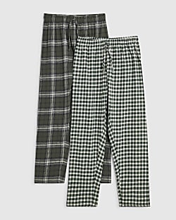 Green Woven Bottoms Pack Of 2 Loungewear Set