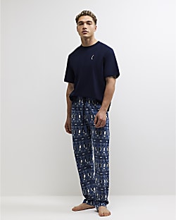 Navy Fairisle Penguin Pyjamas Set