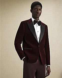 Burgundy Velvet Blazer Jacket