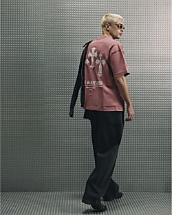 Pink Cotton Ame Saint Cross T-Shirt