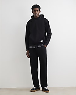 Black Regular Fit Sanctuaire Patch Joggers