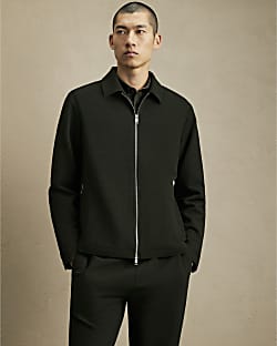 Green Regular Fit Textured Tracksuit Jacket