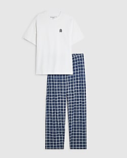 Navy Check Loungewear Set