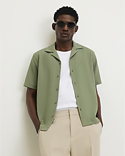 Green Regular Fit Textured Shirt