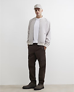 Brown Regular Fit Cargo Trousers