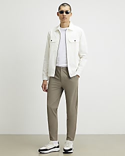 Beige Skinny Fit Trousers