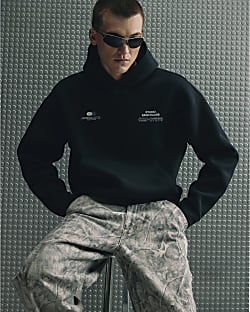 Navy Oversized Fit Sanctuaire Hoodie