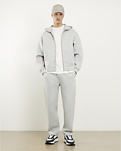 Grey Oversized Fit Hoodie And Joggers Set