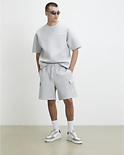 Grey Premium Regular Fit Cargo Shorts