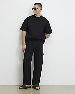 Black Premium Regular Fit Cargo Joggers