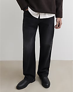 Black Faux Leather Chelsea Boots