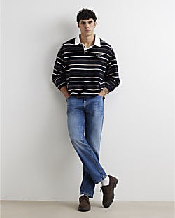 Blue Straight Leg Jeans