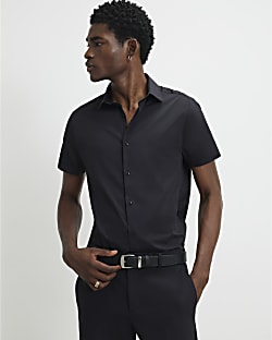 Black Muscle Fit Short Sleeve Shirt
