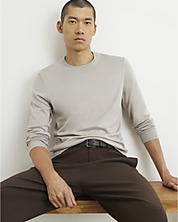 Beige Slim Fit Jumper