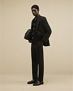 Black Regular Fit Suit Trousers