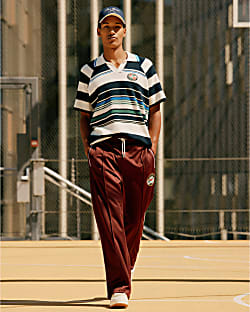 Red Regular Fit Tricot Tracksuit Pants