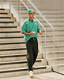 Black Regular Fit Tricot Tracksuit Joggers