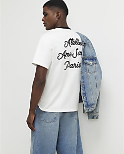 White Cotton Ame Saint Ringer T-Shirt