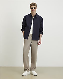 Beige Loose Fit Trousers