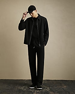 Black Regular Fit Smart Textured Joggers