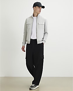Grey Funnel Neck Hybrid Jacket