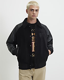 Black Corduroy Sanctuaire Varsity Jacket
