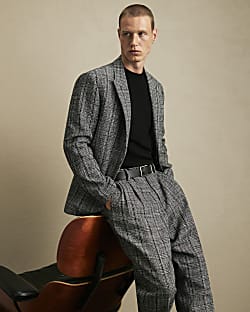 Grey Check Suit Jacket