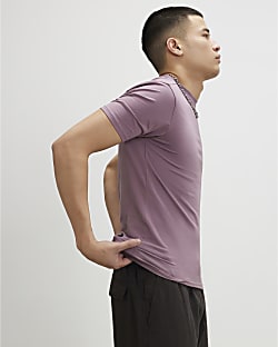 Pink Muscle Fit Stretch T-Shirt