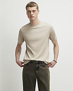 Beige Slim Fit Lightweight T-Shirt